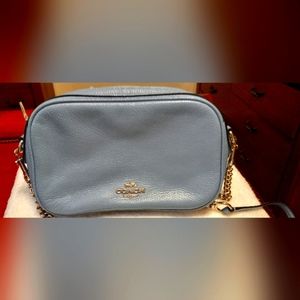 Coach Crossbody, medium size and blue.